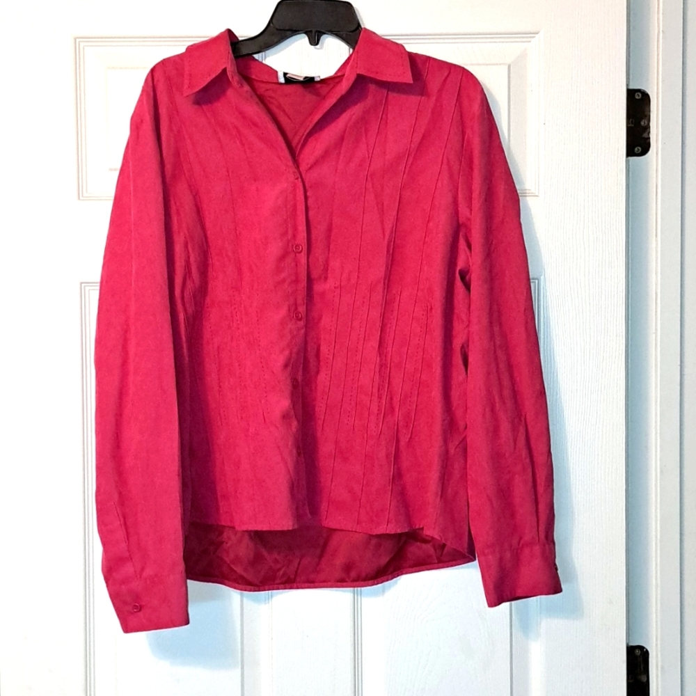 Talbots Magenta Button Down Top size women's XL